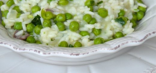 risotto ai piselli e olio extravergine di oliva del veneto dop