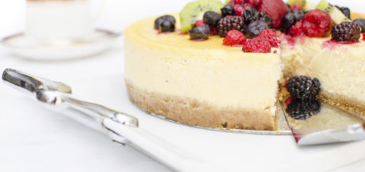 Fruit Topped Cheesecake and Teacup